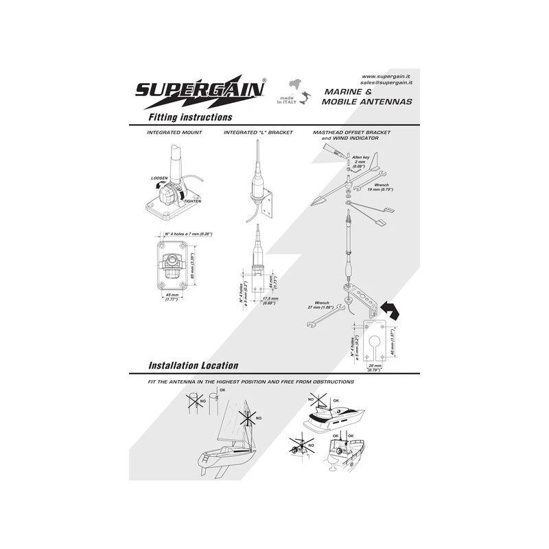 Antenna VHF Acciaio Inox 3 DB CROW 4 Antenna VHF Acciaio Inox 3 DB CROW - immagine 2