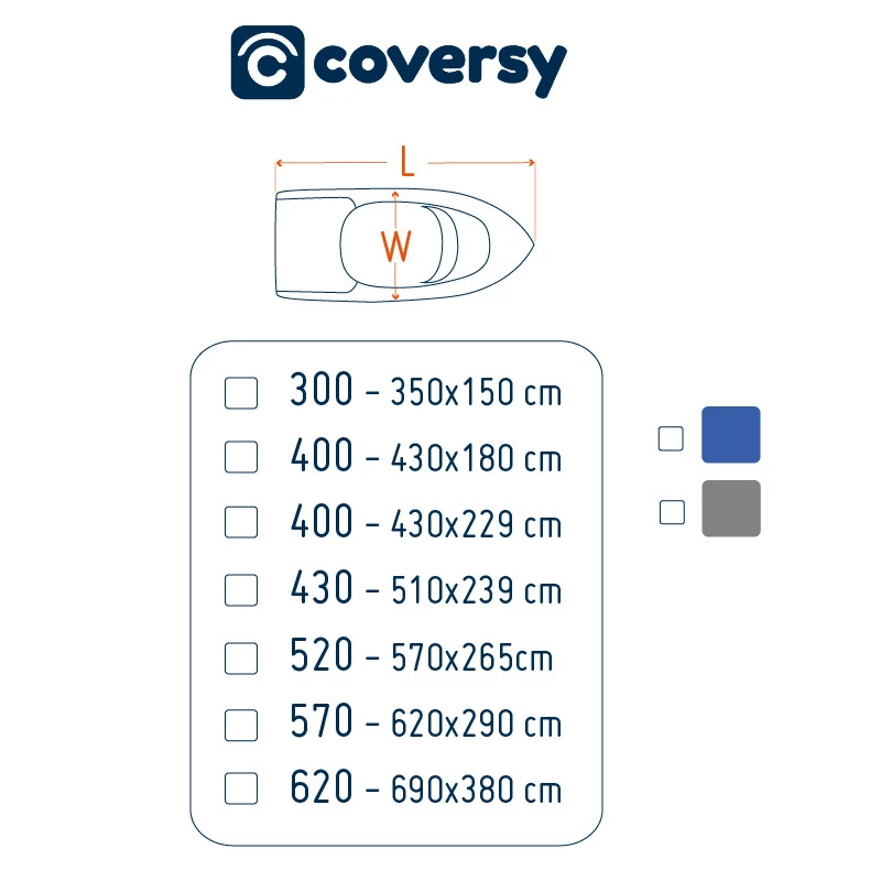 Custodia Impermeabile In Poliestere 600D Per Barca A Motore - Blu - COVERSY 5 Custodia Impermeabile In Poliestere 600D Per Barca A Motore - Blu - COVERSY - immagine 3