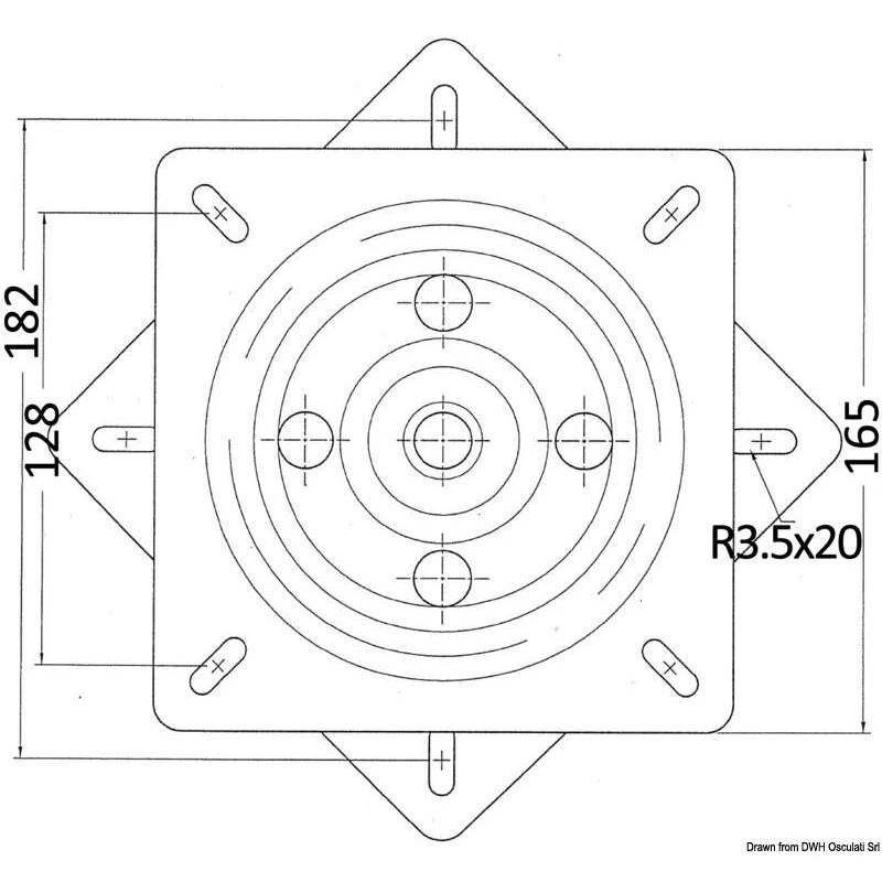 BASE GIREVOLE A FRIZIONE IN ACCIAIO INOX PER SEDILI 4 BASE GIREVOLE A FRIZIONE IN ACCIAIO INOX PER SEDILI - immagine 2