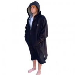 Cappotto Da Spiaggia In Doppio Pile - Nero - VAIKOBI -ORANGEMARINE cappotto da spiaggia doppio pile nero vaikobi 4