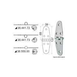 Charnière Inoxépaisseur 2 Mm - 137 X 39 Mm