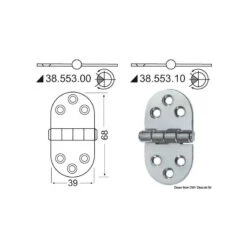 Charnière Inoxépaisseur 2 Mm - 76 X 38 Mm