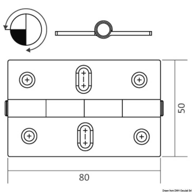 Charnière Inoxépaisseur 2 Mm - 80 X 50 Mm 4 Charnière Inoxépaisseur 2 Mm - 80 X 50 Mm - immagine 2
