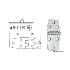 Charnière Inoxépaisseur 2 Mm - 85 X 39 Mm