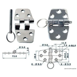 Charnière Inoxépaisseur 2 Mm - Démontable