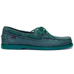 Scarpa Da Barca PORTLAND Nabuk Blu Indaco - Suola E Pizzo Verde SEBAGO