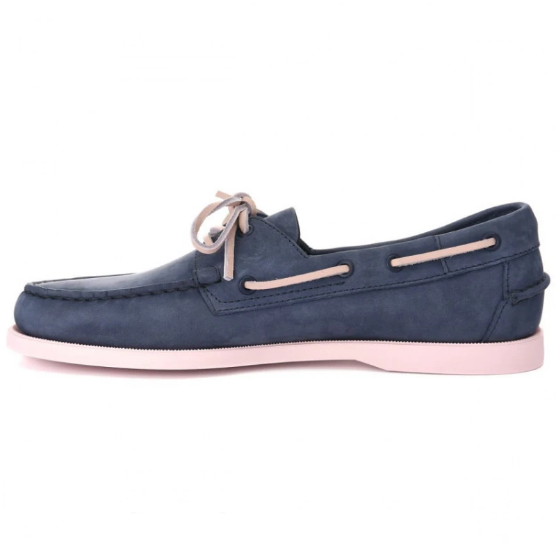 Scarpa Da Barca PORTLAND Nabuk Blu Navy - Suola E Pizzo Rosa SEBAGO 4 Scarpa Da Barca PORTLAND Nabuk Blu Navy - Suola E Pizzo Rosa SEBAGO - immagine 2