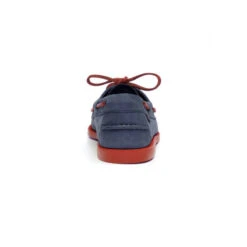 Scarpa Da Barca PORTLAND Nabuk Blu Navy - Suola E Pizzo Rosso SEBAGO -ORANGEMARINE chaussure bateau portland nubuck bleu marine semelle et lacet rouge sebago 3