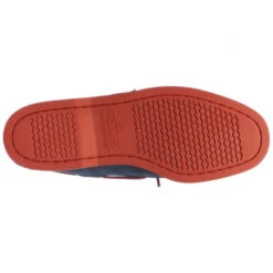 Scarpa Da Barca PORTLAND Nabuk Blu Navy - Suola E Pizzo Rosso SEBAGO -ORANGEMARINE chaussure bateau portland nubuck bleu marine semelle et lacet rouge sebago 4