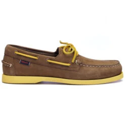 Scarpa Da Barca PORTLAND Nubuck Marrone - Suola E Pizzo Giallo SEBAGO