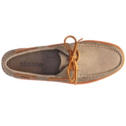 Scarpa Da Barca PORTLAND Nubuck Taupe - Suola E Pizzo Arancione SEBAGO 9 Scarpa Da Barca PORTLAND Nubuck Taupe - Suola E Pizzo Arancione SEBAGO -ORANGEMARINE chaussure bateau portland nubuck taupe semelle et lacet orange sebago 2