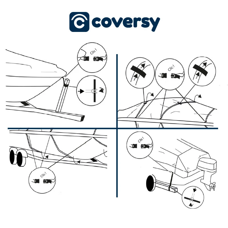 Custodia Impermeabile In Poliestere 600D Per Barca A Motore - Grigio - COVERSY 5 Custodia Impermeabile In Poliestere 600D Per Barca A Motore - Grigio - COVERSY - immagine 3