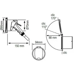 Nicchia Doccetta + Tubo 3m Nuova Rade -ORANGEMARINE doccia bianca nicchia tubo 3m 3