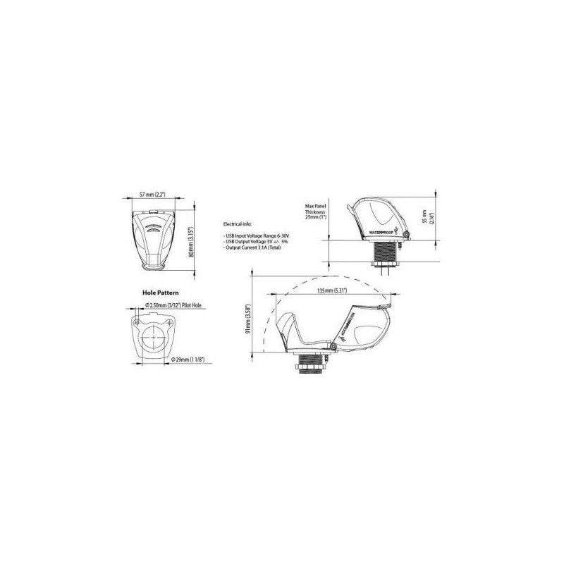 PRESA USB DOPPIA IMPERMEABILE - SCANTRUST 5 PRESA USB DOPPIA IMPERMEABILE - SCANTRUST - immagine 3