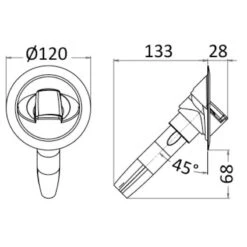 Doccia Saturn Montaggio Orizzontale Base Cromata Cromo - OSCULATI -ORANGEMARINE douche saturn montage horizontal chrome base chrome osculati 3