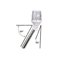 Fanale LED Bianco Su Asta 30° Telescopico Plastica