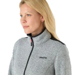 Giacca In Pile Da Donna In Maglia - Grigio - Musto -ORANGEMARINE giacca in pile da donna grigio misto 6