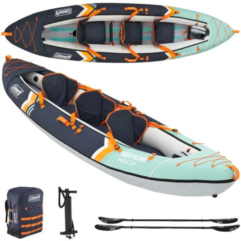 Kit Sevylor Kayak Gonfiabile Maui 2 Adulti 1 Bambino Con 2 Pagaie E Pompa 4 Kit Sevylor Kayak Gonfiabile Maui 2 Adulti 1 Bambino Con 2 Pagaie E Pompa - immagine 2