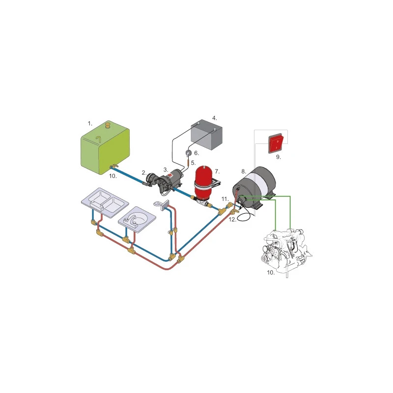 Kit Pompe De Lavage Avec Pompe De Vivier 12V - JOHNSON PUMP 4 Kit Pompe De Lavage Avec Pompe De Vivier 12V - JOHNSON PUMP - immagine 2