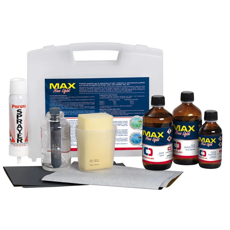 Kit Restauratore Antigraffio Per Polycarboate Max New Light 4 Kit Restauratore Antigraffio Per Polycarboate Max New Light - immagine 2