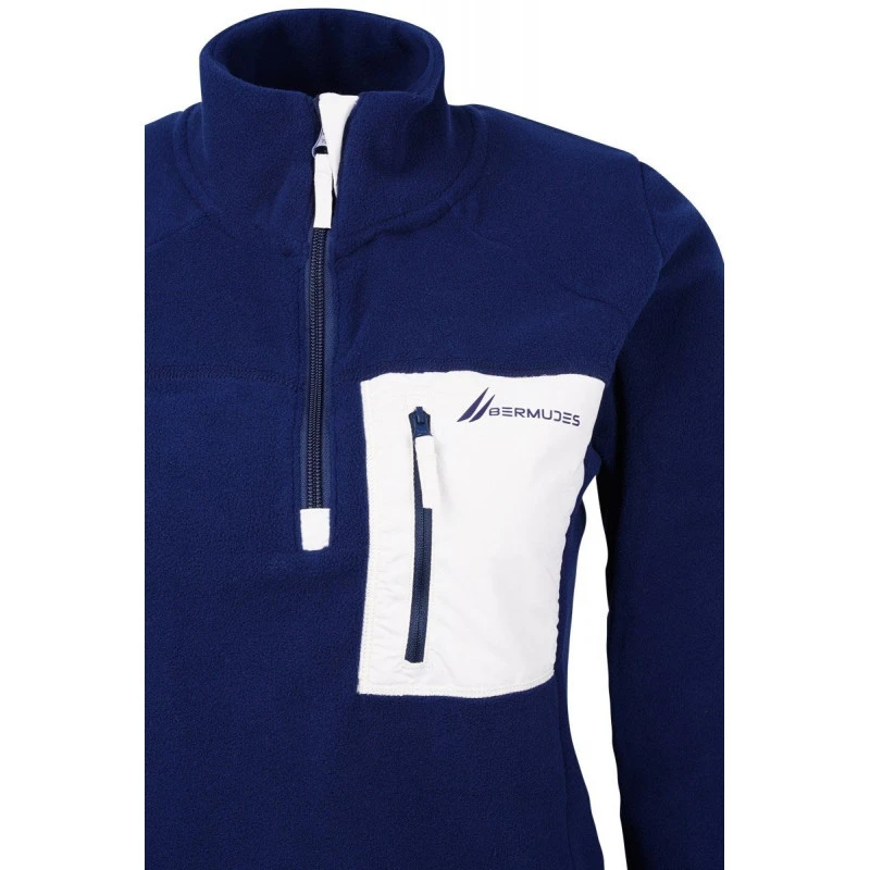 Top In Pile Con Zip In Polartec Navy Di Molene - BERMUDES 5 Top In Pile Con Zip In Polartec Navy Di Molene - BERMUDES - immagine 3