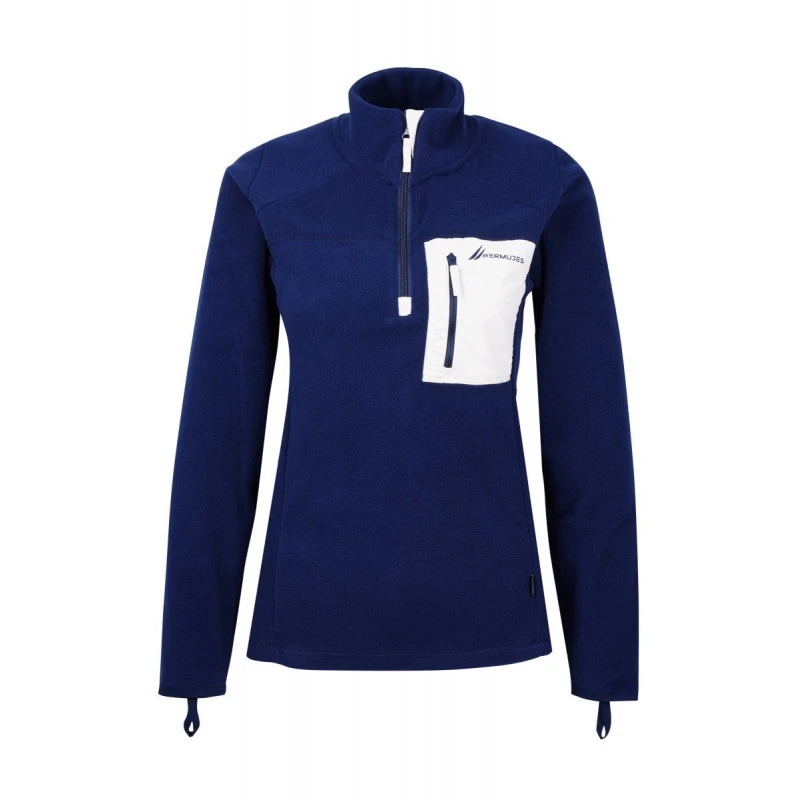 Top In Pile Con Zip In Polartec Navy Di Molene - BERMUDES 3 Top In Pile Con Zip In Polartec Navy Di Molene - BERMUDES
