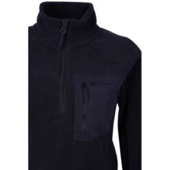 Felpa In Pile Polartec Con Zip In Molene Nero - BERMUDES -ORANGEMARINE maglione in pile nero molene bermudes 2