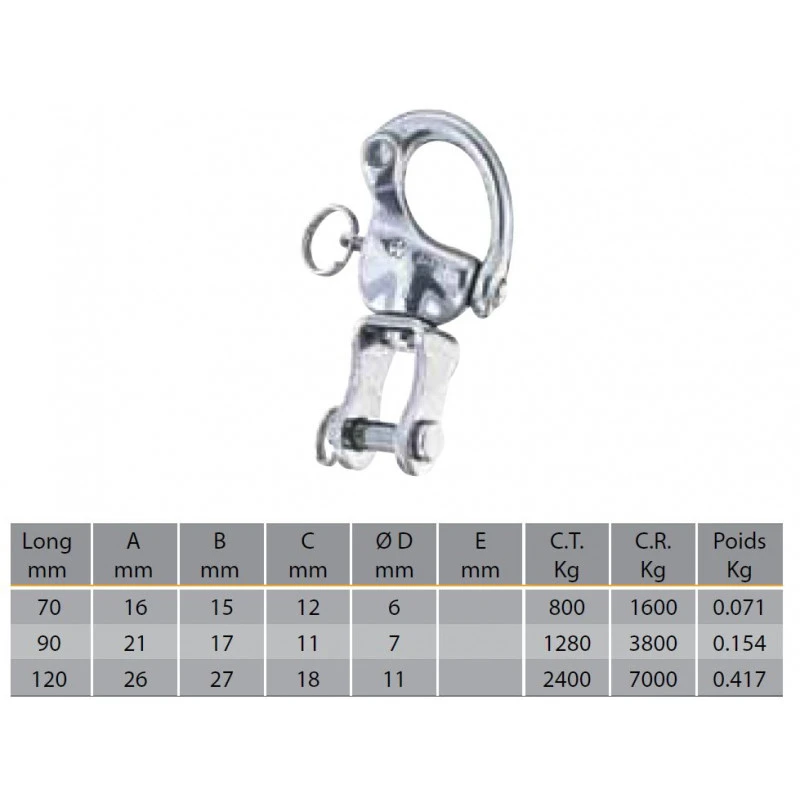 WICHARD Moschettone Di Drizza Con Girella E Grillo 4 WICHARD Moschettone Di Drizza Con Girella E Grillo - immagine 2