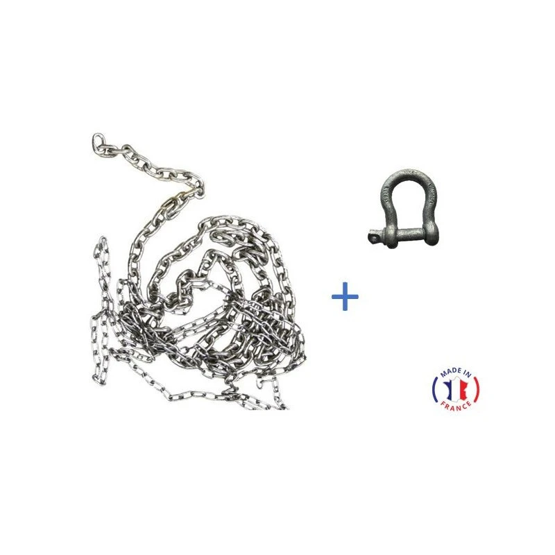 Pack 20 M Chaîne Galva Calibré ISO4565 + Manille - VIGOUROUX 10 Mm 3 Pack 20 M Chaîne Galva Calibré ISO4565 + Manille - VIGOUROUX 10 Mm