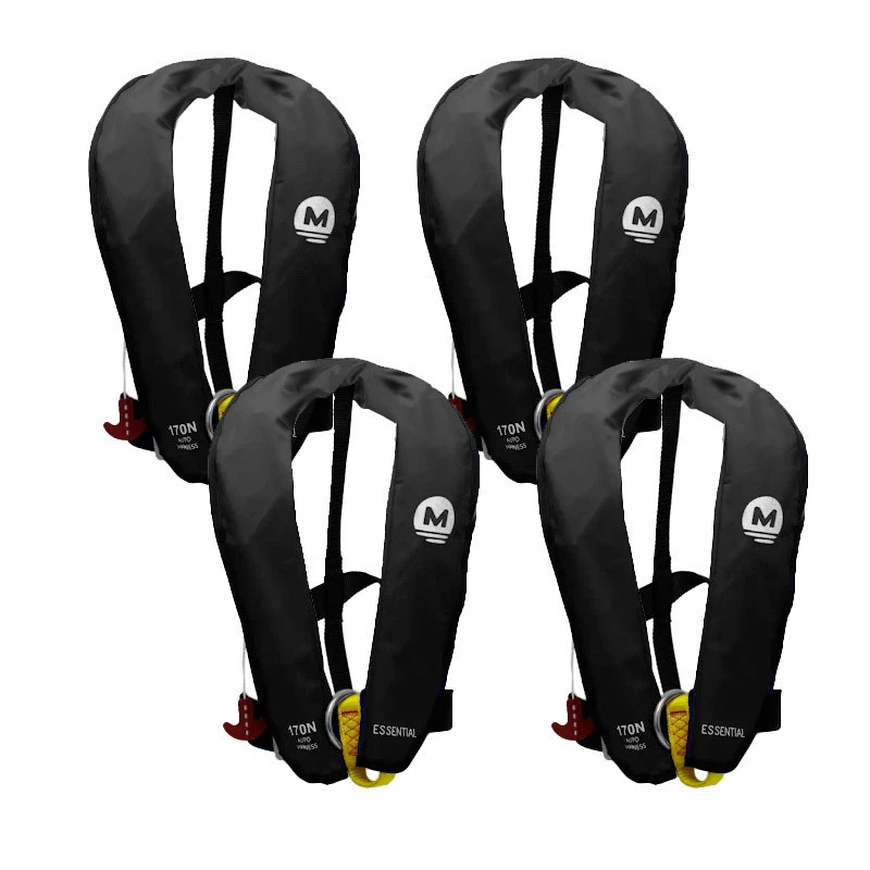 Pack 4 Giubbotti Salvagente Automatici 170N Con D-Ring - Nero - ORANGEMARINE 3 Pack 4 Giubbotti Salvagente Automatici 170N Con D-Ring - Nero - ORANGEMARINE
