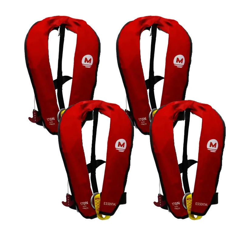 Pack 4 Giubbotti Salvagente Automatici 170N Con D-Ring Rosso - ORANGEMARINE 11 Pack 4 Giubbotti Salvagente Automatici 170N Con D-Ring Rosso - ORANGEMARINE - immagine 9