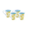 CONFEZIONE 4 TAZZE PAVONE - INCASA -ORANGEMARINE pack 4 mugs paon incasa