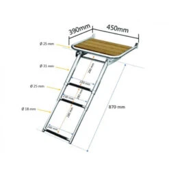 Plancetta Inox Con Scaletta Pieghevole - 45 X 39 Cm -ORANGEMARINE plancetta inox con scaletta pieghevole 45 x 39 cm 1
