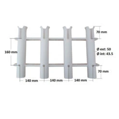 Porta Canne Da Paratia In Plastica Quadruplo -ORANGEMARINE porta canne da paratia in plastica quadruplo 2