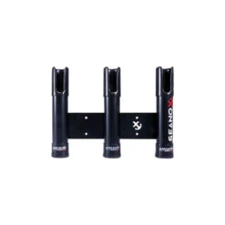 PORTA CANNA TRIPLO IN ACCIAIO INOX NERO - FISSAGGIO A BORDO E BALCONE