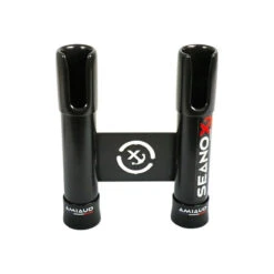 PORTA CANNA DOPPIO IN ACCIAIO INOX NERO - FISSAGGIO A PAVIMENTO E BALCONE