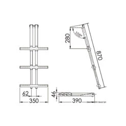 Scaletta Diver Telescopica Da Plancetta 3 Gradini -ORANGEMARINE scaletta diver telescopica da plancetta 3 gradini 1