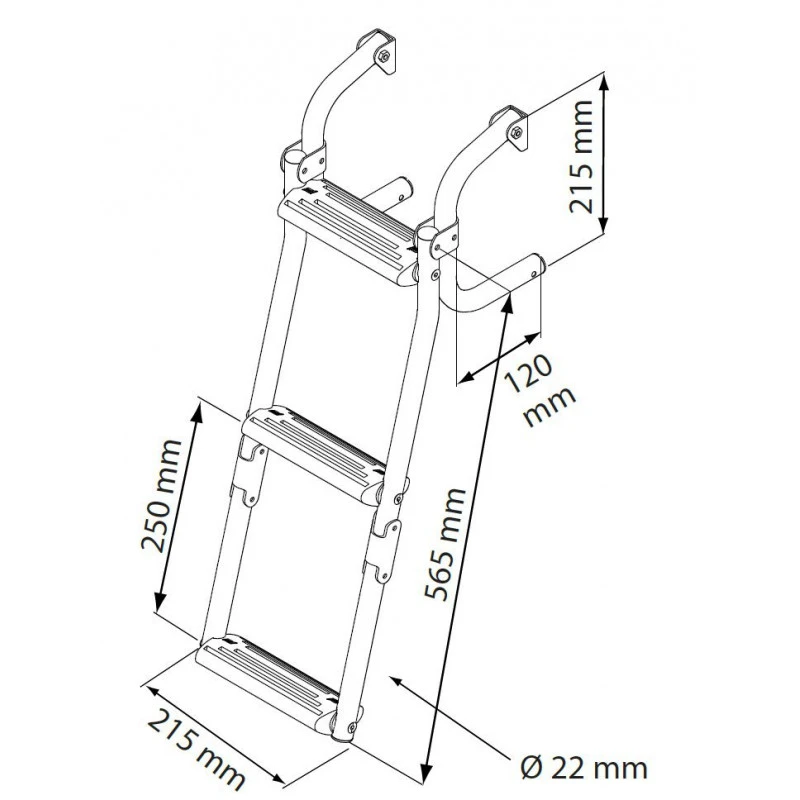 NUOVA RADE Scaletta In Acciaio Inox 2+1 4 NUOVA RADE Scaletta In Acciaio Inox 2+1 - immagine 2