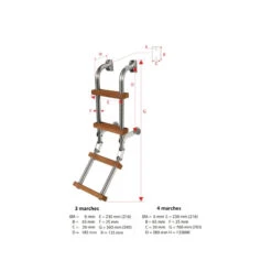 Scaletta In Acciaio Inox E Legno Modello Piccolo -ORANGEMARINE scaletta in acciaio inox e legno modello piccolo 2