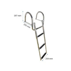 Scaletta Telescopica 3 Scalini In Acciaio Inox Con Maniglie Per Plancette -ORANGEMARINE scaletta telescopica 3 scalini in acciaio inox con maniglie per plancette 2