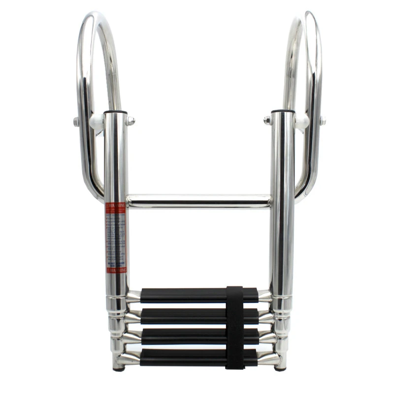 Scaletta Telescopica 4 Scalini In Acciaio Inox Con Maniglie Per Plancette 4 Scaletta Telescopica 4 Scalini In Acciaio Inox Con Maniglie Per Plancette - immagine 2