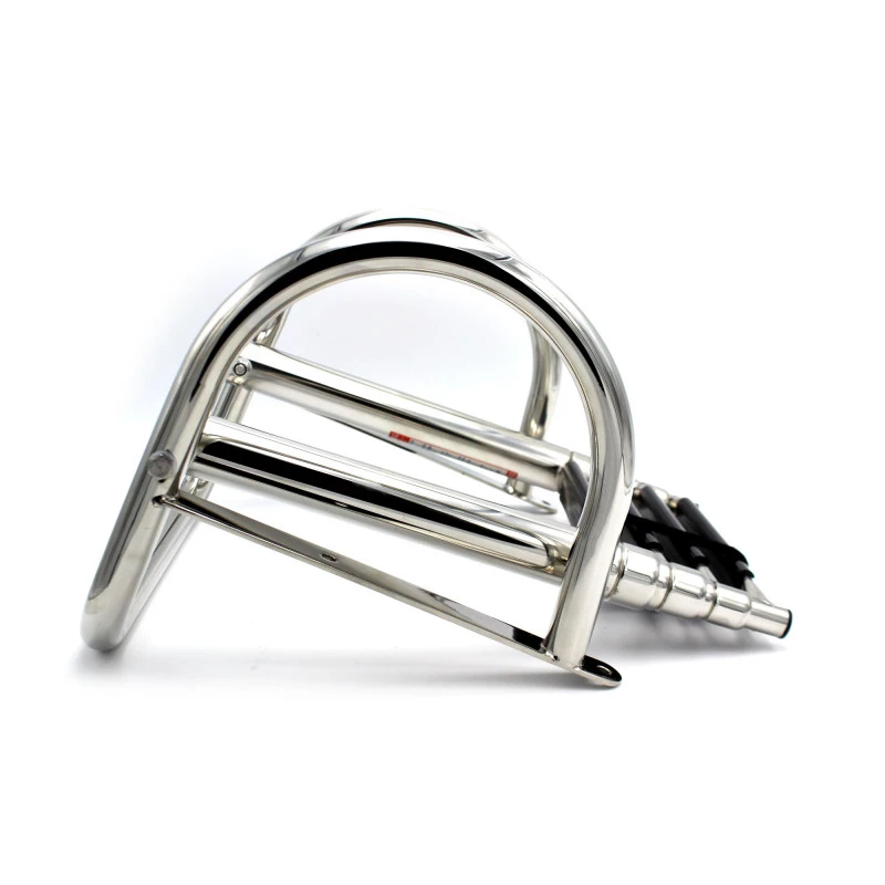 Scaletta Telescopica 4 Scalini In Acciaio Inox Con Maniglie Per Plancette 5 Scaletta Telescopica 4 Scalini In Acciaio Inox Con Maniglie Per Plancette - immagine 3