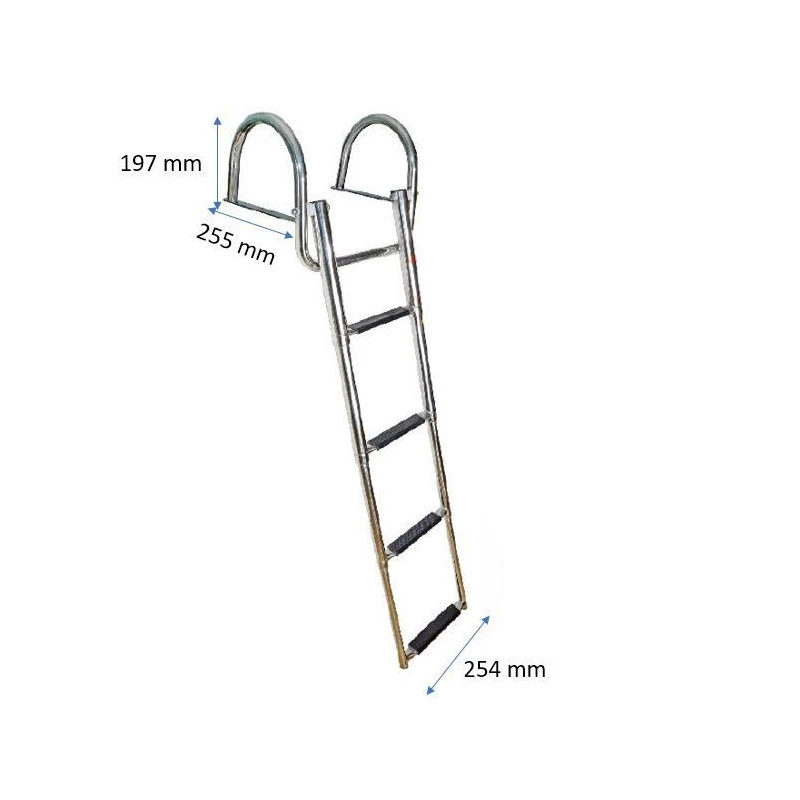 Scaletta Telescopica 4 Scalini In Acciaio Inox Con Maniglie Per Plancette 6 Scaletta Telescopica 4 Scalini In Acciaio Inox Con Maniglie Per Plancette - immagine 4