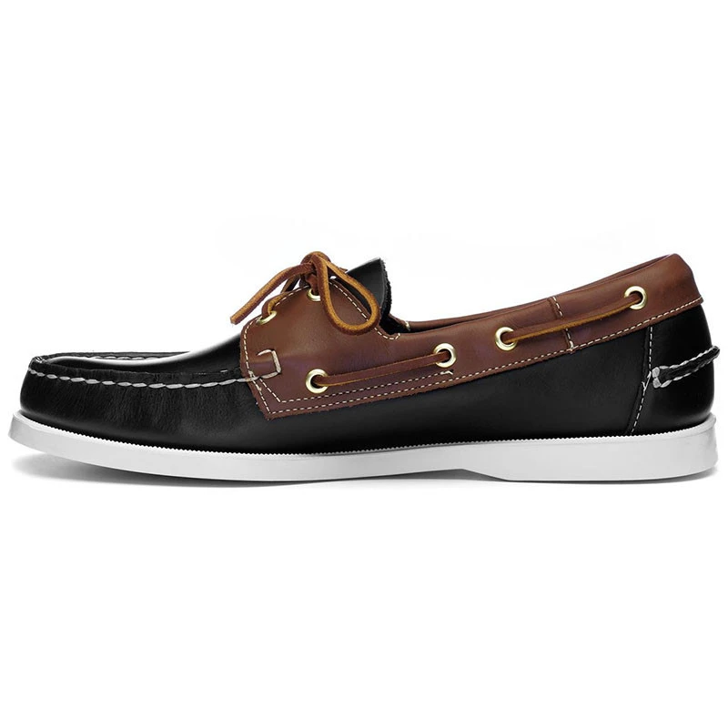 Docksides Portland Lea Waxy Marrone/nero Scarpe Da Barca - Sebago 4 Docksides Portland Lea Waxy Marrone/nero Scarpe Da Barca - Sebago - immagine 2
