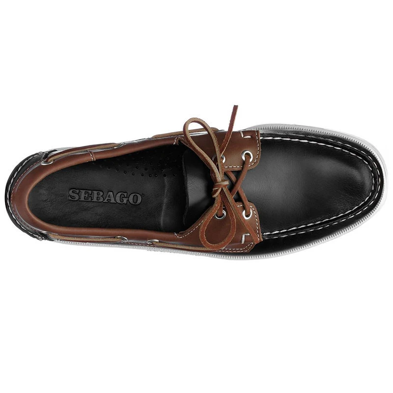 Docksides Portland Lea Waxy Marrone/nero Scarpe Da Barca - Sebago 5 Docksides Portland Lea Waxy Marrone/nero Scarpe Da Barca - Sebago - immagine 3