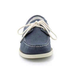 Docksides Portland Lavato Tela Blu Navy Scarpe Da Barca - Sebago -ORANGEMARINE scarpe da barca docksides portland washed canvas marine blue sebago 3