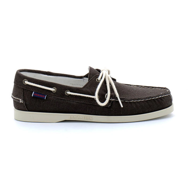 Scarpe Da Barca Docksides Portland In Tela Lavata Marrone Scuro - Sebago 4 Scarpe Da Barca Docksides Portland In Tela Lavata Marrone Scuro - Sebago - immagine 2