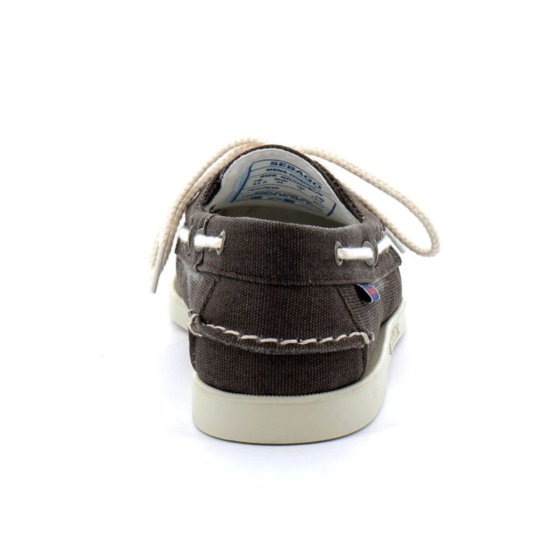 Scarpe Da Barca Docksides Portland In Tela Lavata Marrone Scuro - Sebago 7 Scarpe Da Barca Docksides Portland In Tela Lavata Marrone Scuro - Sebago - immagine 5