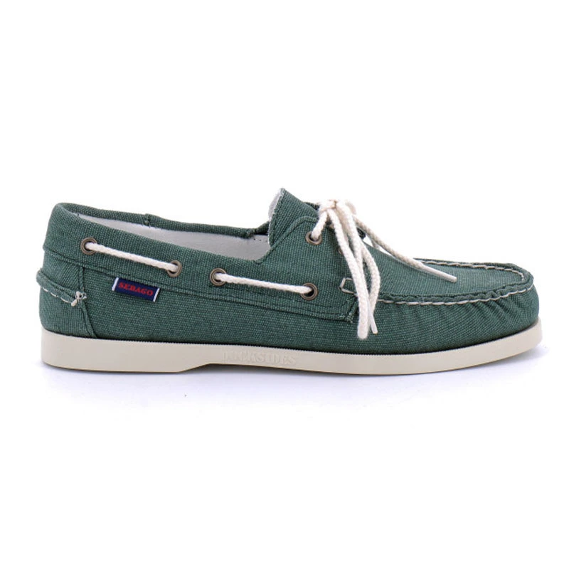 Docksides Portland Lavato Tela Verde Scarpe Da Barca - Sebago 4 Docksides Portland Lavato Tela Verde Scarpe Da Barca - Sebago - immagine 2