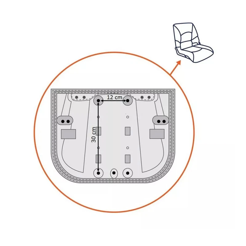 Sedile Per Barca Deluxe Deluxe Overdeck - Bianco / Cammello 10 Sedile Per Barca Deluxe Deluxe Overdeck - Bianco / Cammello - immagine 8